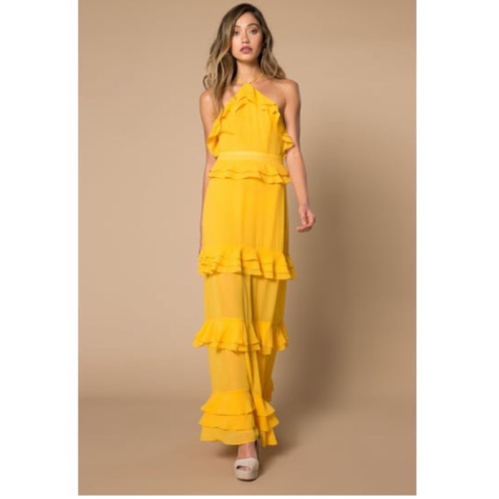 Arrive Clothing Violet Tiered Ruffled Maxi Dress